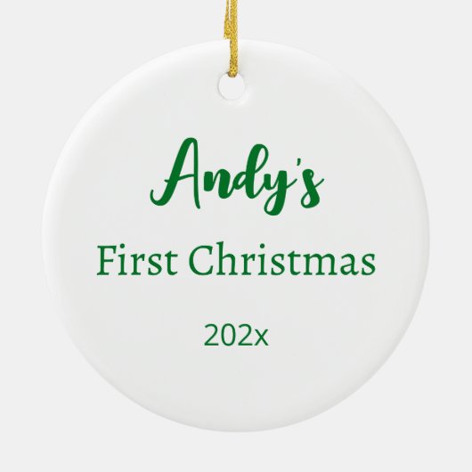 Baby's eerste kerst rood groen Ornament (Achterkant)