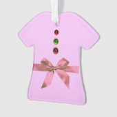 BABY'S EERSTE KERST Roze Amethist, Ruby Keramiek Ornament (voorkant)