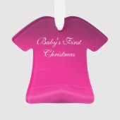 BABY'S EERSTE KERST Roze Amethist, Ruby Keramiek Ornament (achterkant)