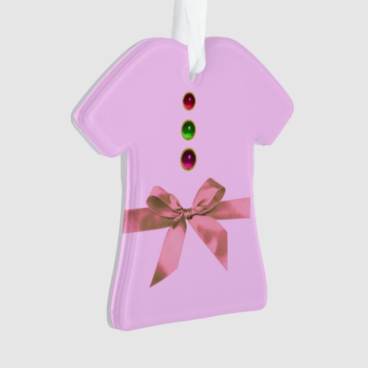 BABY'S EERSTE KERST Roze Amethist, Ruby Keramiek Ornament (voorkant)