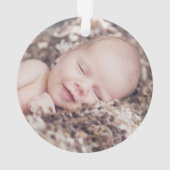 Baby's Eerste Kerst Roze Bow Keepsake Ornament (achterkant)