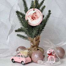 Baby's eerste kerst roze gouden glitter
