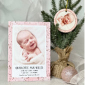 Baby's eerste kerst roze gouden glitter keramisch ornament