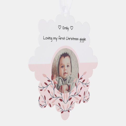 Baby's eerste kerst roze Ornament (Rechts)