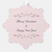 Baby's eerste kerst roze Ornament Kaart (Achterkant)