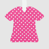 Baby's Eerste Kerst Roze Polka Dot Ornament (achterkant)