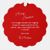 Baby's eerste kerst Schattig rode kerst Ornament Kaart (Achterkant)