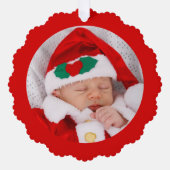 Baby's eerste kerst Schattig rode kerst Ornament Kaart (Voorkant)