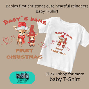 Baby's eerste kerst schattige hartelijke rendieren