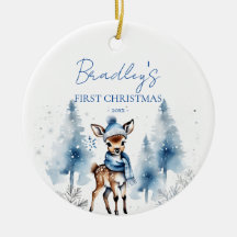 Baby's eerste kerst schattige herten foto