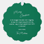 Baby's eerste kerst Schattige kerst Ornament Kaart (Achterkant)