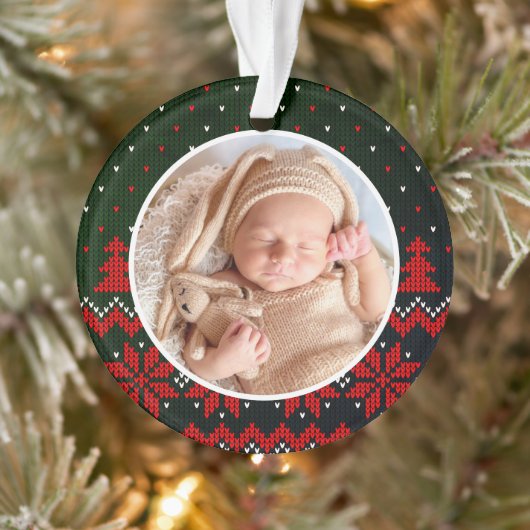 Baby's eerste Kerst Schattige Modern Elegant Ornament (Boom)