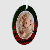 Baby's eerste Kerst Schattige Modern Elegant Ornament (voorkant)