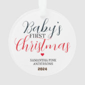 Baby's eerste Kerst Schattige Modern Elegant Ornament (achterkant)