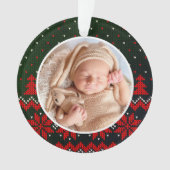 Baby's eerste Kerst Schattige Modern Elegant Ornament (voorkant)