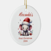 Baby's eerste kerst schattige olifant baby dier keramisch ornament (Rechts)
