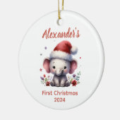 Baby's eerste kerst schattige olifant baby dier keramisch ornament (Links)