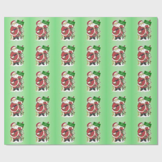 Baby's eerste kerst Schattigee kerstman Cadeaupapier (Vlak)