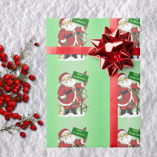 Baby's eerste kerst Schattigee kerstman Cadeaupapier