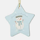 Baby's eerste kerst Schattigee sneeuwman en sneeuw Keramisch Ornament (Links)