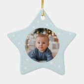 Baby's eerste kerst Schattigee sneeuwman en sneeuw Keramisch Ornament (Achterkant)