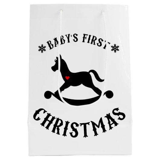 Baby's eerste kerst schommelpaard medium cadeauzakje (Achterkant)