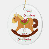 Baby's eerste kerst schommelpaard Ornament (Links)