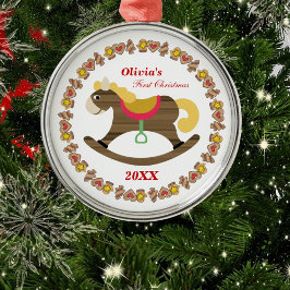 Baby's eerste kerst schommelpaard Ornament