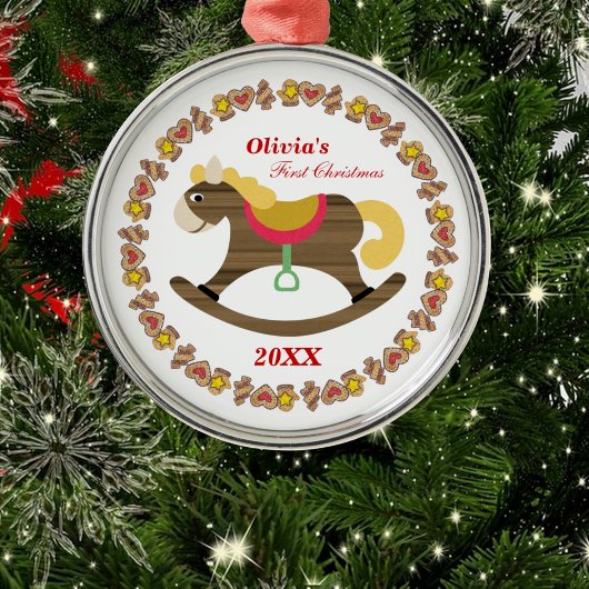 Baby's eerste kerst schommelpaard Ornament