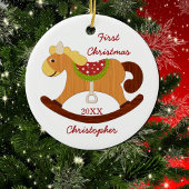 Baby's eerste kerst schommelpaard Ornament