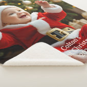 Baby's Eerste Kerst Sherpa Deken Aangepaste Foto (3/4)