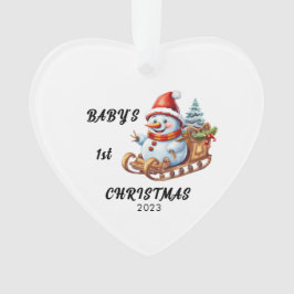 Baby's eerste kerst sneeuwman acryl Ornament