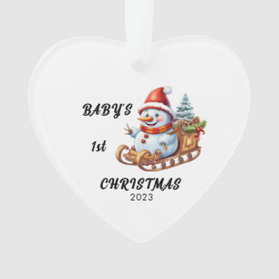 Baby's eerste kerst sneeuwman acryl Ornament