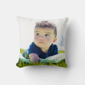 Baby's eerste kerst | Sneeuwman Patroon Foto Kussen (Voorkant)