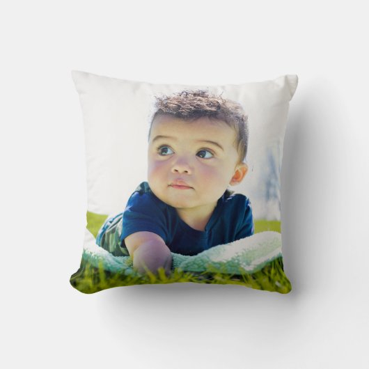 Baby's eerste kerst | Sneeuwman Patroon Foto Kussen (Voorkant)