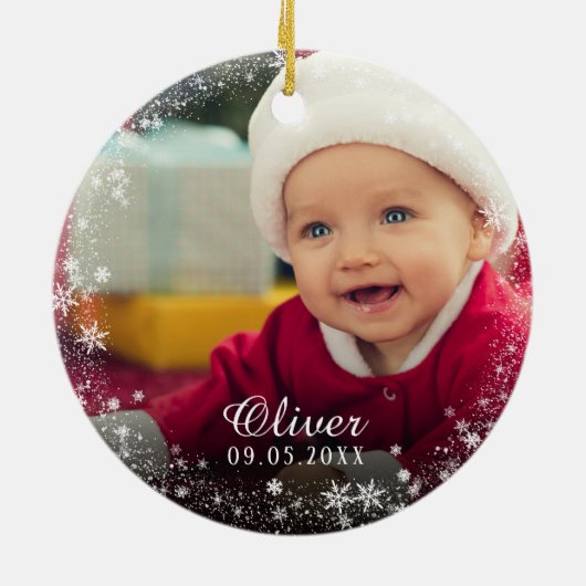 Baby's eerste kerst sneeuwvlok Ornament (Achterkant)
