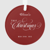 Baby's eerste kerst sneeuwvlokken Ornament (achterkant)