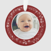 Baby's eerste kerst sneeuwvlokken Ornament (voorkant)