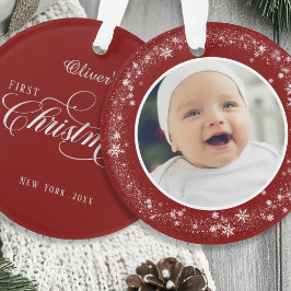 Baby's eerste kerst sneeuwvlokken Ornament