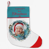 Baby's eerste kerst Waterverf krans Kleine Kerstsok (Voorkant)