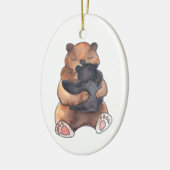 Baby's eerste kerst Woodland Beer knuffel Keramisch Ornament (Links)