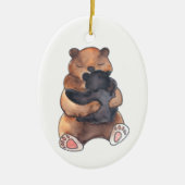 Baby's eerste kerst Woodland Beer knuffel Keramisch Ornament (Voorkant)