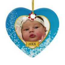 Baby's eerste kerstbaby Blauwe foto Keepasje