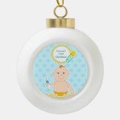 Baby's eerste kerstbal-versiering. keramische bal ornament (Voorkant)