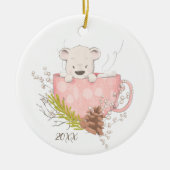 Baby's eerste kerstBeer Keramisch Ornament (Voorkant)