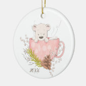 Baby's eerste kerstBeer Keramisch Ornament (Links)