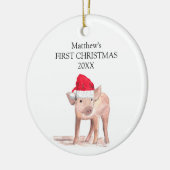 Baby's eerste kerstbiggetje Forest Boy Keramisch Ornament (Links)