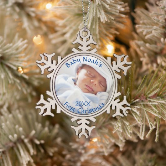 Baby's eerste kerstblauw Ornament (Boom)