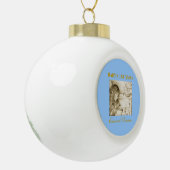 Baby's eerste kerstblauwe keramisch sieraadje keramische bal ornament (Links)