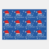 Baby's eerste kerstblauwe kerstblauwe kerstkerstke inpakpapier vel (Voorkant 2)